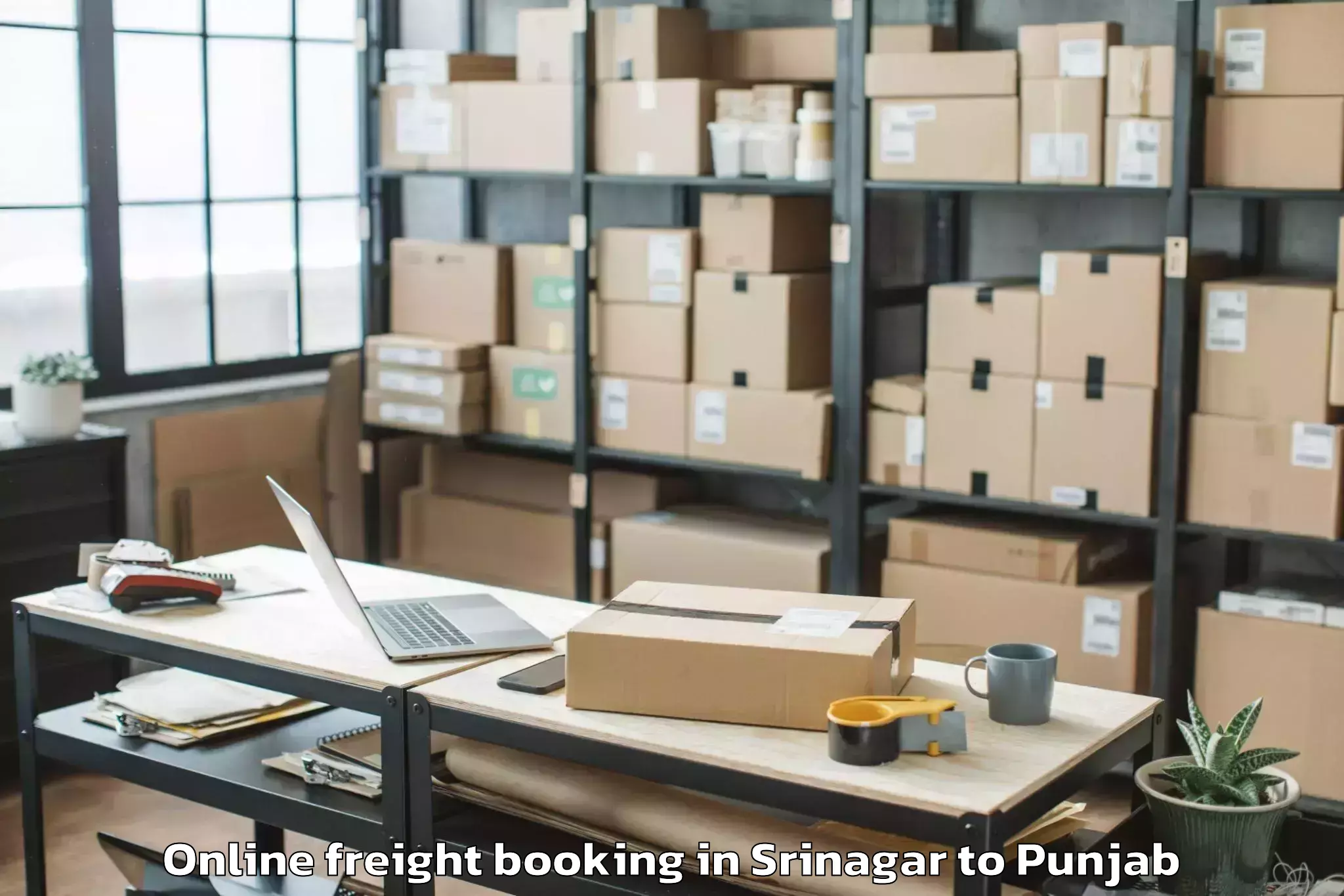 Book Srinagar to Dasua Online Freight Booking Online